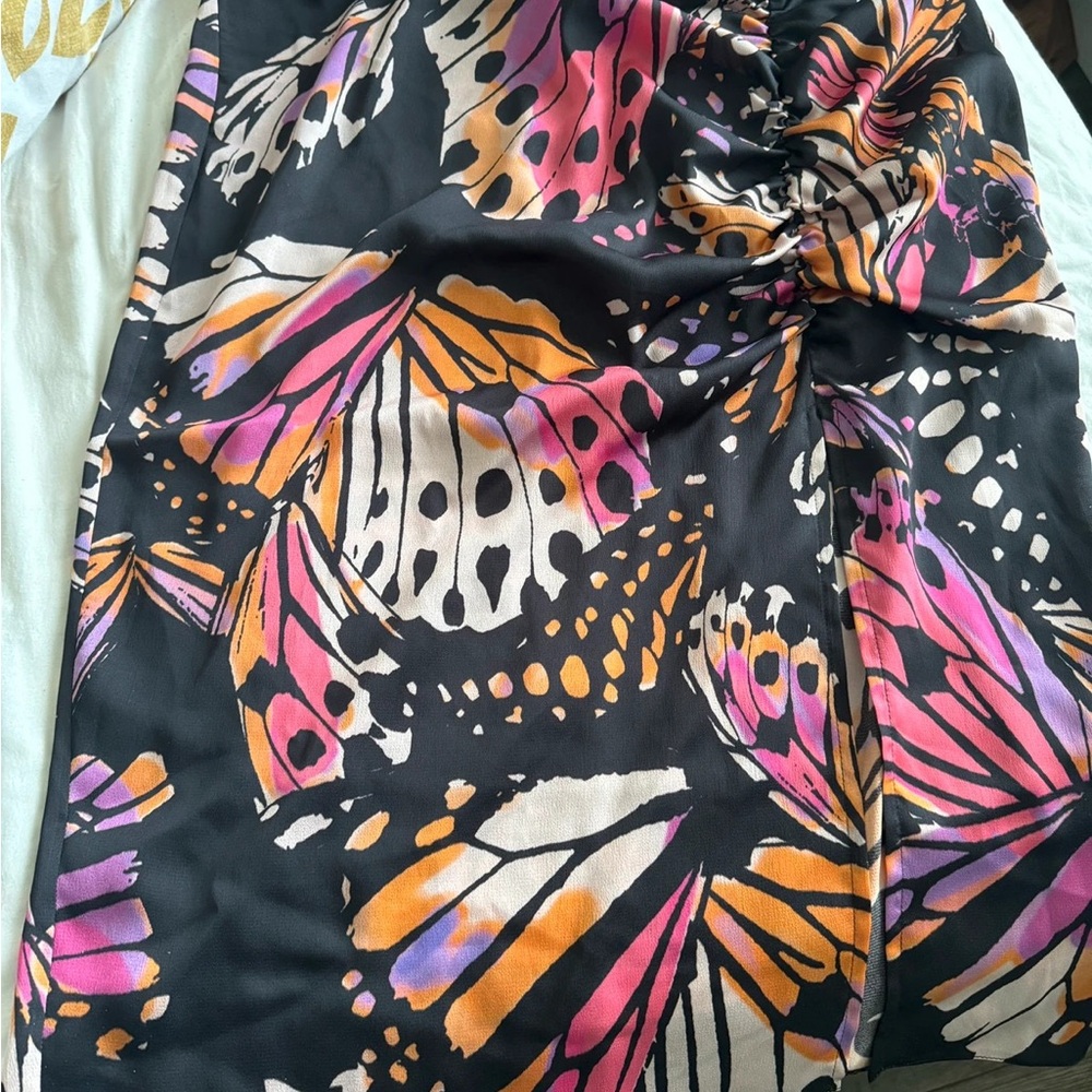 George Black and Orange Butterfly Skirt